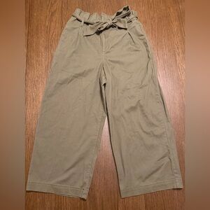 Rachel Roy Olive Tie Waist Paper Bag Wide-Leg Pants Size 6